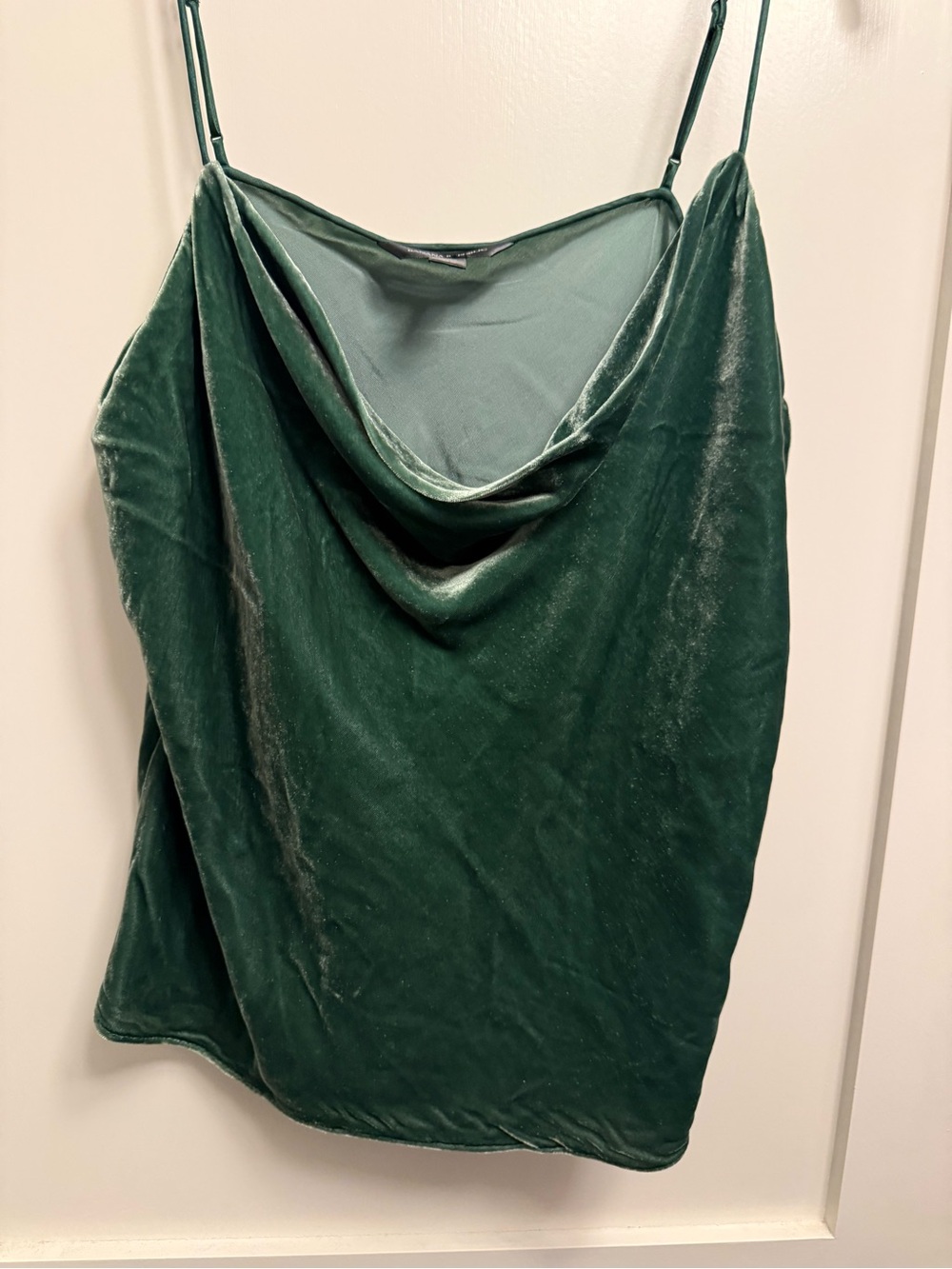 Banana Republic Forest Green Velvet Cowl Neck Cami - Picture 2 of 6